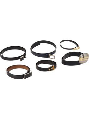 GUCCI LANVIN COLLECTION PRADA Belt Leather 6 Set Black Dark Brown
